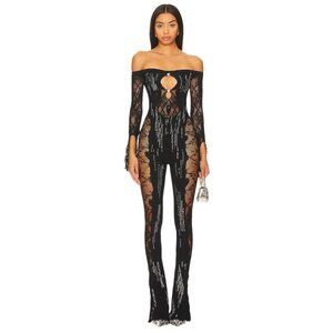 POSTER GIRL Adella Jumpsuit Shapewear Off The Shoulder Jumpsuit in Black OneSize